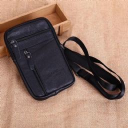 Miesten Aitoa Nahkaa Suuri Tilavuus Vintage 6.5 Tuuman Puhelinlaukku Vyötärölaukku Crossbody Laukku Olkalaukku