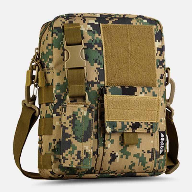 Miesten Camo Pattern Monitoiminen Suuri Kapasiteetti Ulkoilumatkailun Taktinen Laukku Crossbody-Laukku Olkalaukku Neliömäinen Laukku