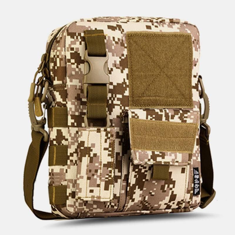 Miesten Camo Pattern Monitoiminen Suuri Kapasiteetti Ulkoilumatkailun Taktinen Laukku Crossbody-Laukku Olkalaukku Neliömäinen Laukku