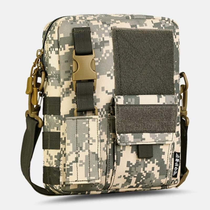 Miesten Camo Pattern Monitoiminen Suuri Kapasiteetti Ulkoilumatkailun Taktinen Laukku Crossbody-Laukku Olkalaukku Neliömäinen Laukku