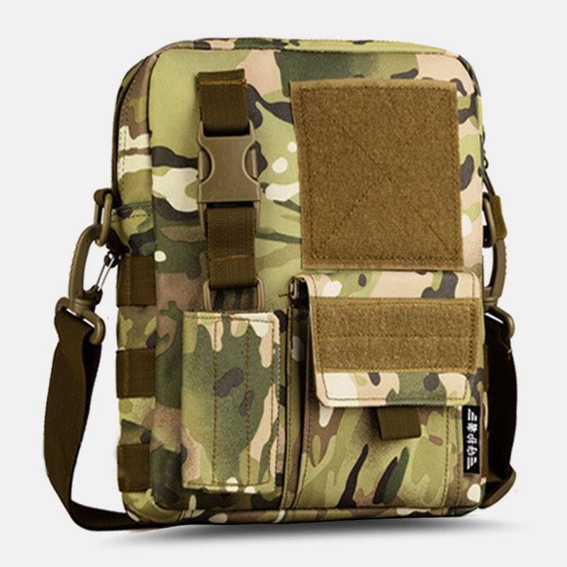 Miesten Camo Pattern Monitoiminen Suuri Kapasiteetti Ulkoilumatkailun Taktinen Laukku Crossbody-Laukku Olkalaukku Neliömäinen Laukku