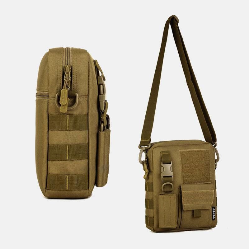 Miesten Camo Pattern Monitoiminen Suuri Kapasiteetti Ulkoilumatkailun Taktinen Laukku Crossbody-Laukku Olkalaukku Neliömäinen Laukku