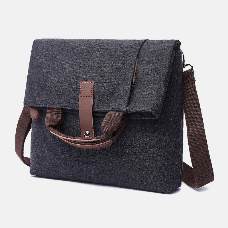 Miesten Canvas Varkaudenesto Vedenkestävä Vintage Messenger Bag Olkalaukku Crossbody Bag Käsilaukku