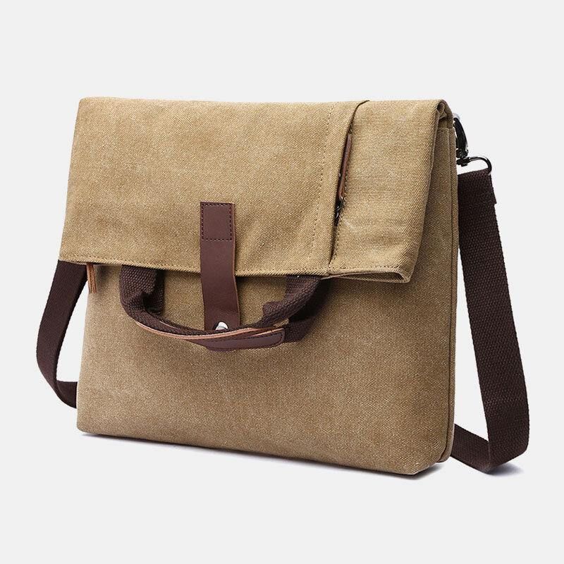 Miesten Canvas Varkaudenesto Vedenkestävä Vintage Messenger Bag Olkalaukku Crossbody Bag Käsilaukku