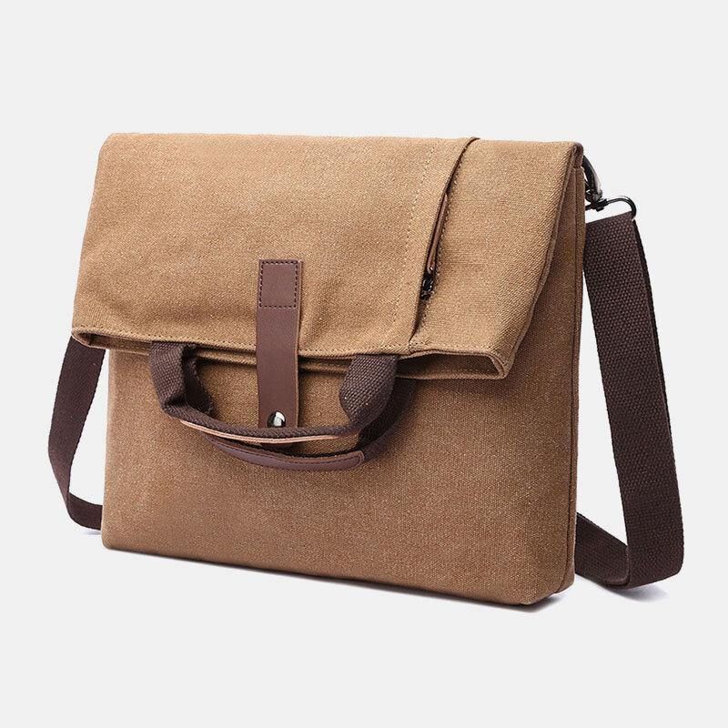 Miesten Canvas Varkaudenesto Vedenkestävä Vintage Messenger Bag Olkalaukku Crossbody Bag Käsilaukku