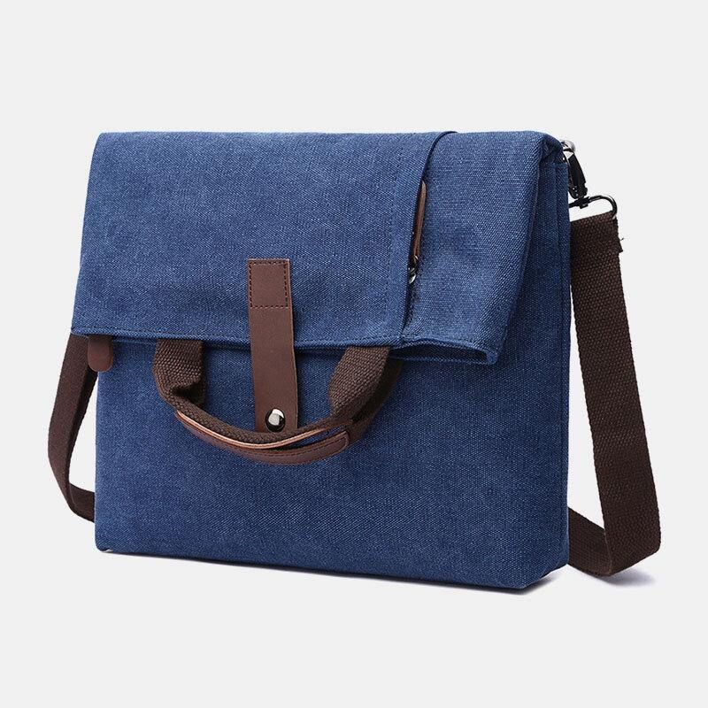 Miesten Canvas Varkaudenesto Vedenkestävä Vintage Messenger Bag Olkalaukku Crossbody Bag Käsilaukku