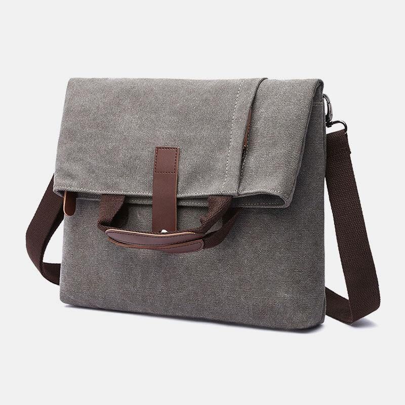 Miesten Canvas Varkaudenesto Vedenkestävä Vintage Messenger Bag Olkalaukku Crossbody Bag Käsilaukku