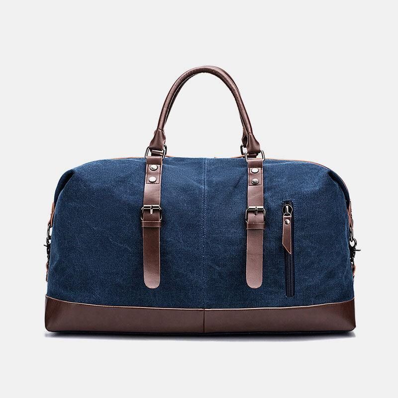 Miesten Kankainen Pu-Nahka Suuri Tilavuus Monitaskuinen Käsilaukku Olkalaukku Matkakassi Duffle Bag Crossbody Laukku