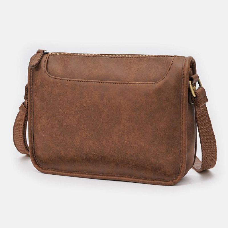 Miesten Pu-Nahka Suuri Kapasiteetti Vintage 6.3 Tuuman Puhelinlaukku Messenger Bags Crossbody Laukut Olkalaukku