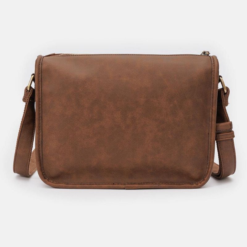 Miesten Pu-Nahka Suuri Kapasiteetti Vintage 6.3 Tuuman Puhelinlaukku Messenger Bags Crossbody Laukut Olkalaukku