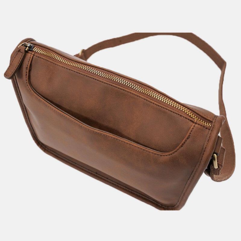 Miesten Pu-Nahka Suuri Kapasiteetti Vintage 6.3 Tuuman Puhelinlaukku Messenger Bags Crossbody Laukut Olkalaukku