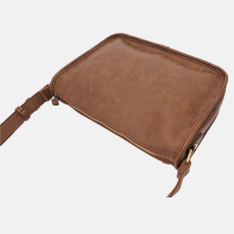 Miesten Pu-Nahka Suuri Kapasiteetti Vintage 6.3 Tuuman Puhelinlaukku Messenger Bags Crossbody Laukut Olkalaukku