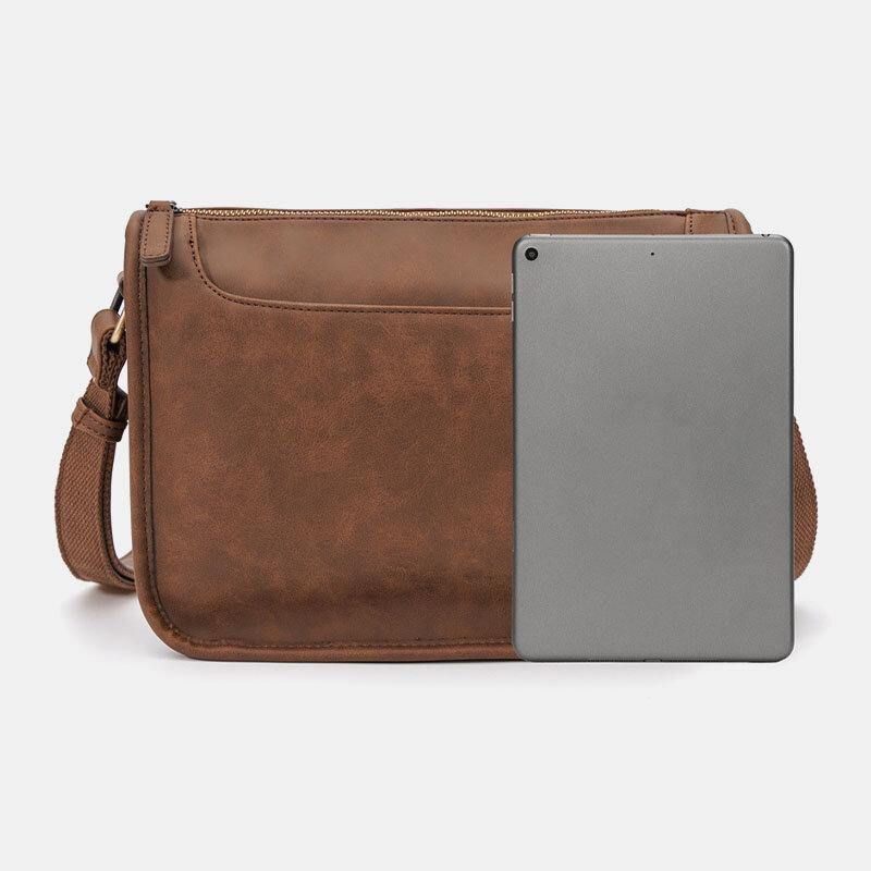 Miesten Pu-Nahka Suuri Kapasiteetti Vintage 6.3 Tuuman Puhelinlaukku Messenger Bags Crossbody Laukut Olkalaukku