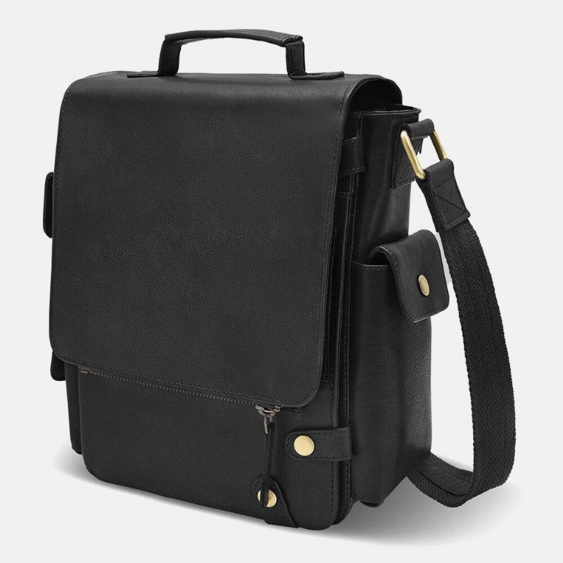 Miesten Pu-Nahka Vintage Business-Monitoimikorttipaikat Useita Taskuja Crossbody Laukku Olkalaukku