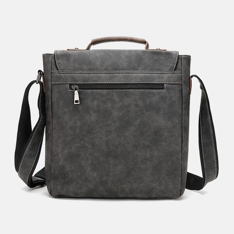 Miesten Pu-Nahkainen Monitasku Vintage Casual Vedenpitävä Hengittävä Crossbody Laukut Olkalaukut