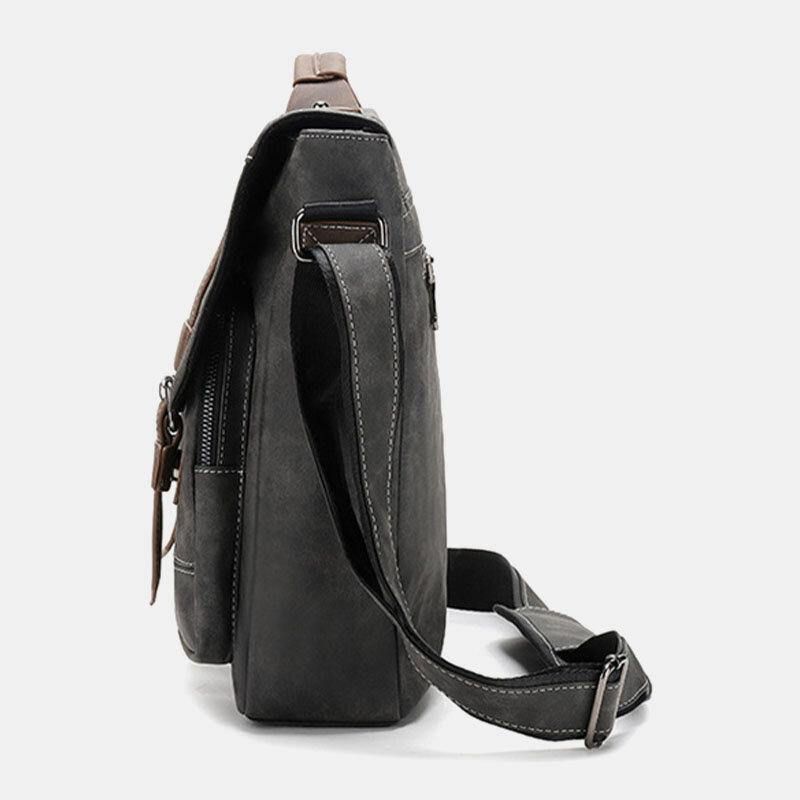 Miesten Pu-Nahkainen Monitasku Vintage Casual Vedenpitävä Hengittävä Crossbody Laukut Olkalaukut