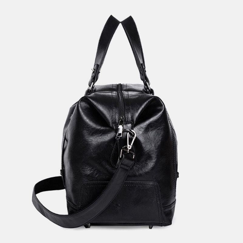 Miesten Pu-Nahkainen Suuri Kapasiteetti Kannettava Business Messenger Laukku Käsilaukku Olkalaukku Crossbody Bag Duffle Bag