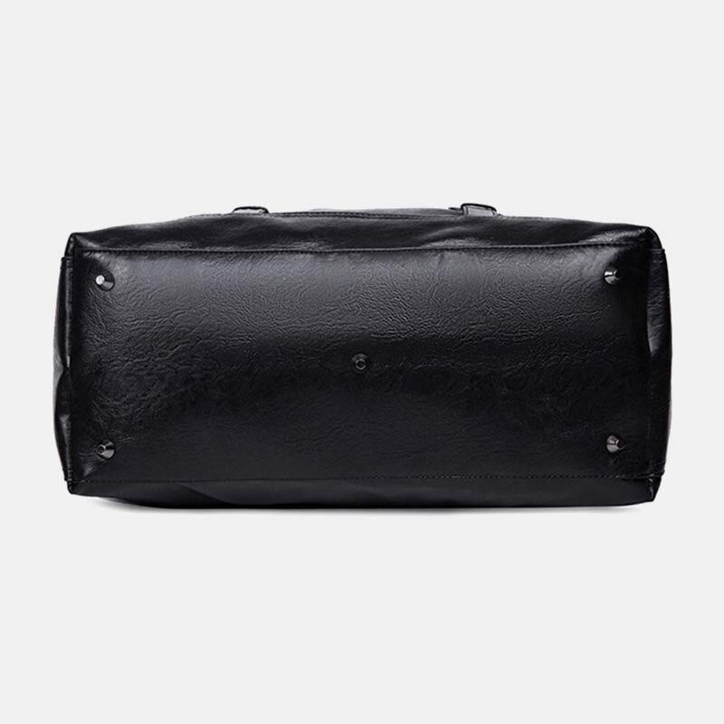 Miesten Pu-Nahkainen Suuri Kapasiteetti Kannettava Business Messenger Laukku Käsilaukku Olkalaukku Crossbody Bag Duffle Bag