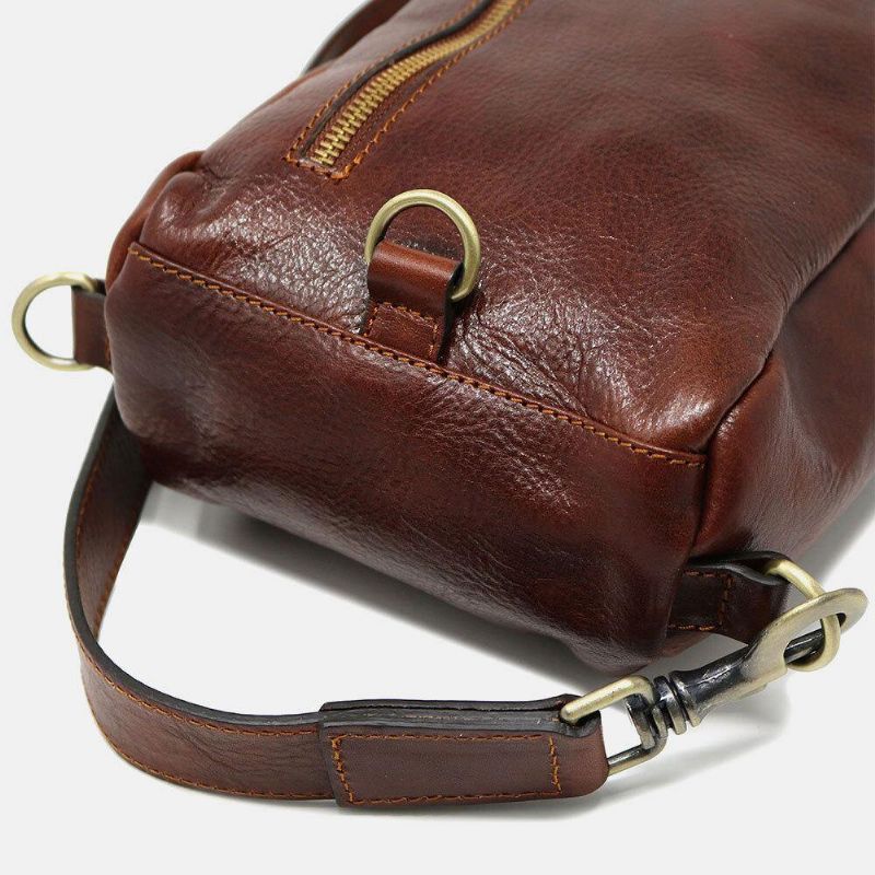 Miesten Pu-Nahkainen Varkaudenesto Vintage Rento Olkalaukku Crossbody Laukku Rintalaukku Sling Bag Hippie Bag