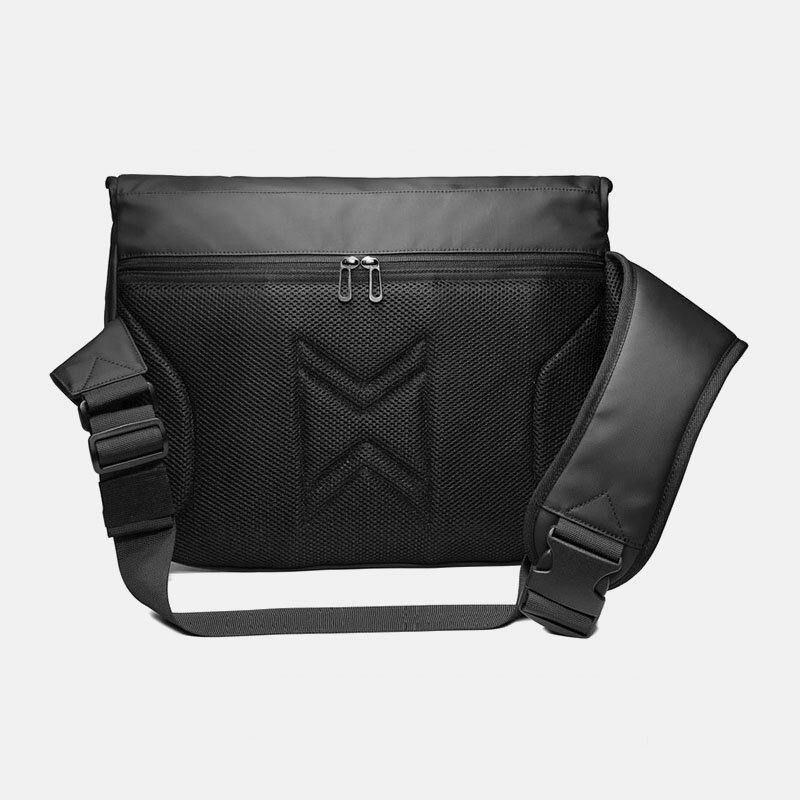 Miesten Pvc Vedenpitävä Suuri Kapasiteetti Crossbody Laukku Monitoiminen 15.6 Tuuman Kannettavan Tietokoneen Salkut Messenger-Olkalaukku