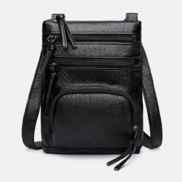 Nainen Keinonahkainen Retro Yksinkertainen Pehmeä Monitaskuinen 6.3 Tuuman Puhelinlaukku Olkalaukku Crossbody Bag