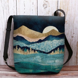 Naisten Huopa Mountain Treetop Landscape Print Bag Crossbody Bag Olkalaukku