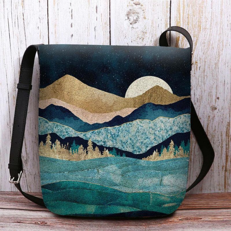 Naisten Huopa Mountain Treetop Landscape Print Bag Crossbody Bag Olkalaukku