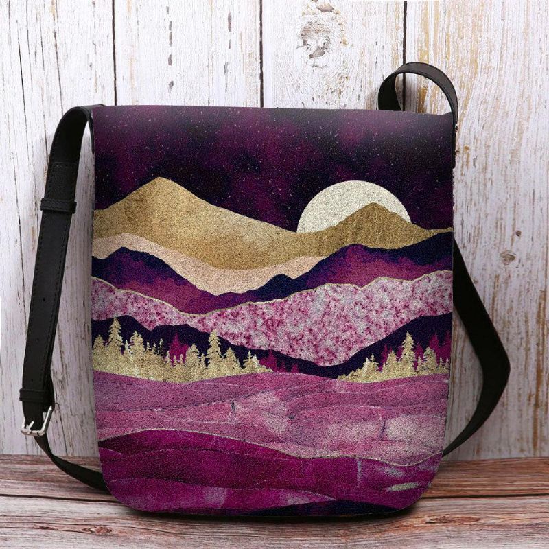 Naisten Huopa Mountain Treetop Landscape Print Bag Crossbody Bag Olkalaukku