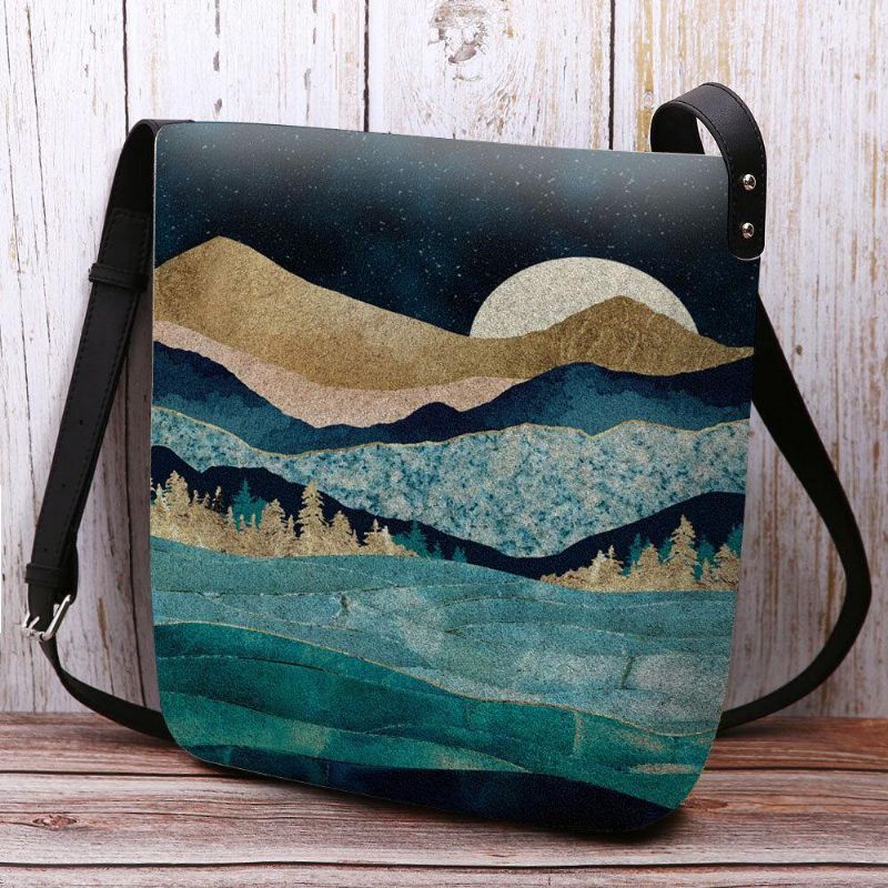 Naisten Huopa Mountain Treetop Landscape Print Bag Crossbody Bag Olkalaukku