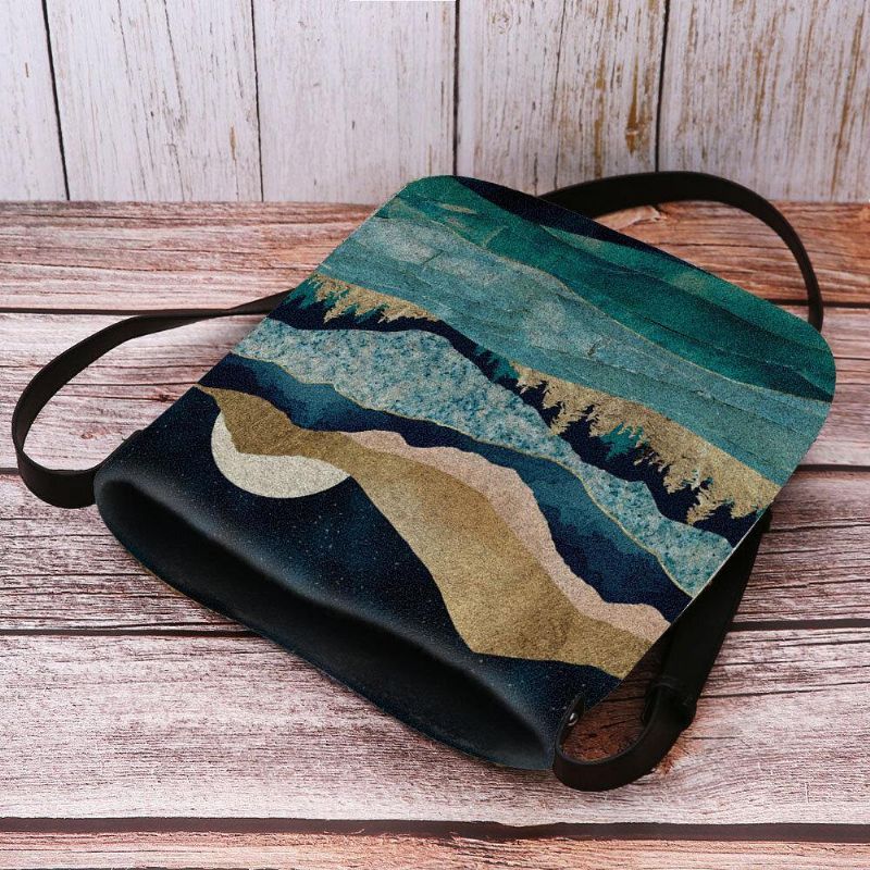 Naisten Huopa Mountain Treetop Landscape Print Bag Crossbody Bag Olkalaukku