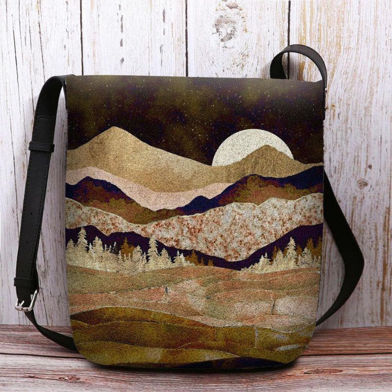 Naisten Huopa Mountain Treetop Landscape Print Bag Crossbody Bag Olkalaukku