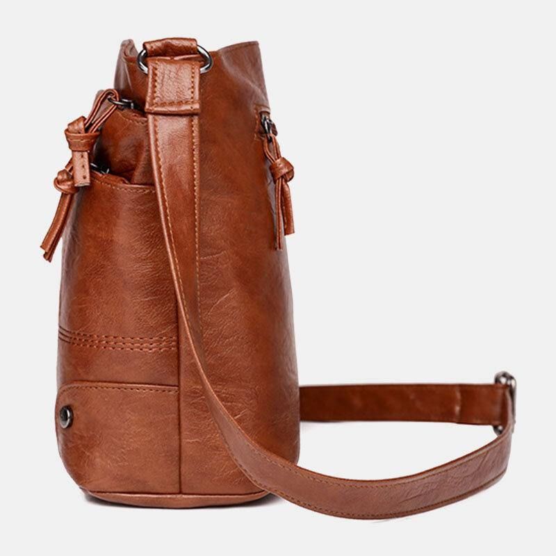 Naisten Pu-Nahka Suuri Kapasiteetti Retro 6.3 Tuuman Monitaskuinen Puhelinlaukku Pehmeä Crossbody Laukut Olkalaukku