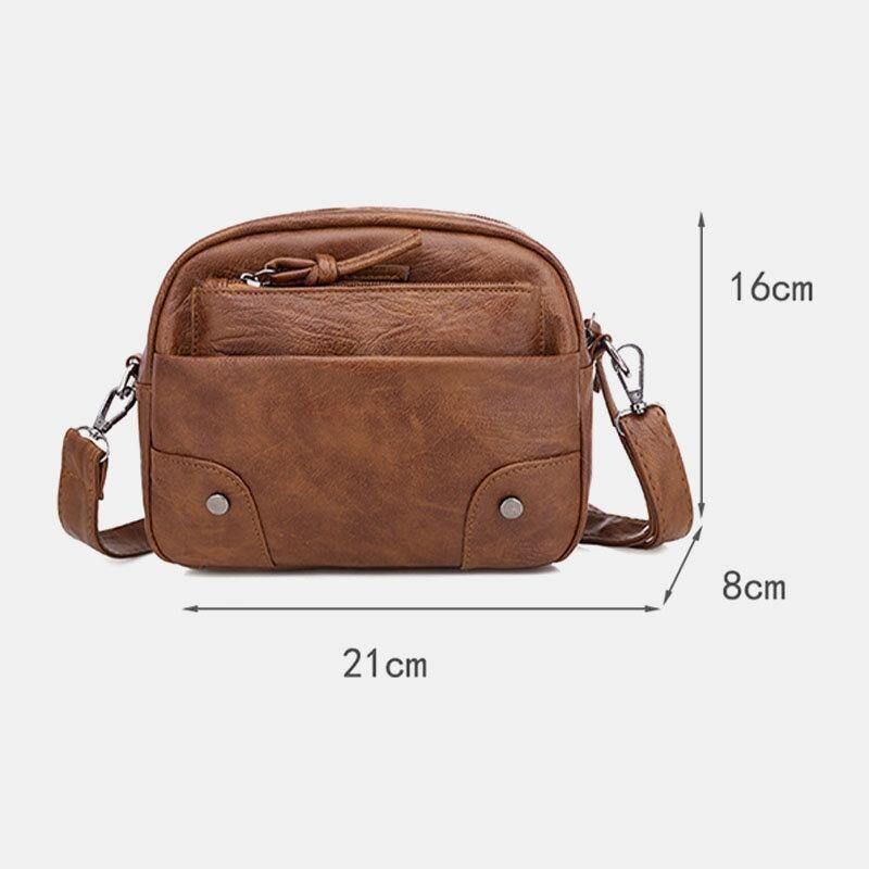 Naisten Pu-Nahkainen Monitaskuinen Retro Fashion 6.3 Tuuman Puhelinlaukku Pehmeä Crossbody Laukut Olkalaukku