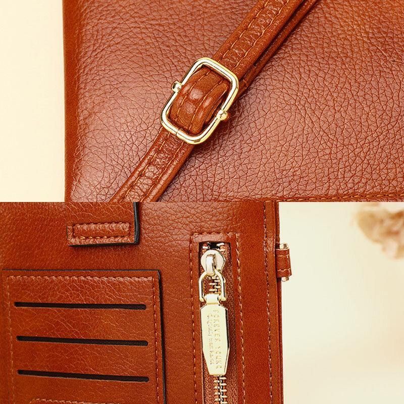 Naisten Pu-Nahkainen Retro 6.3 Tuuman Puhelinlaukku Mini Multi-Card Slot Crossbody Laukut Olkalaukku