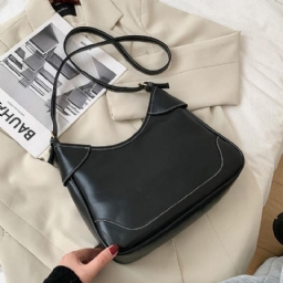 Naisten Tekonahkainen Suuri Kapasiteetti Retro Rento Lyhyt Olkalaukku Crossbody Laukku