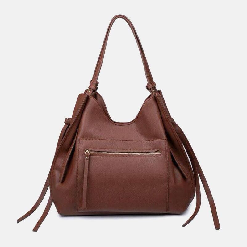 Naisten Varkaudenesto Pu-Nahkainen Olkalaukku Vintage Suurikokoinen Crossbody Laukku Käsilaukku Tote