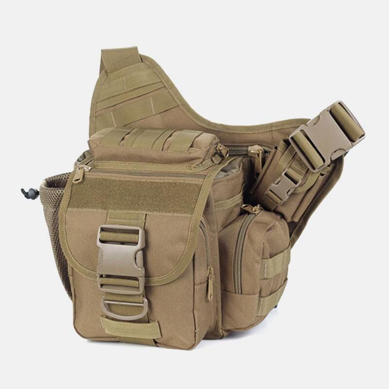 Unisex Oxford Cloth Tactical Naamiointi Outdoor Game Ratsastus Multi-Carry Satulalaukku Crossbody Bag Vyötärölaukku Reppu