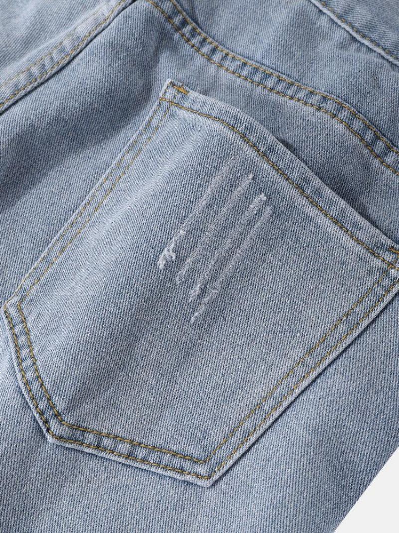 Miesten Denim Gradient Taskut Löysät Mukavat Rento Shortsit