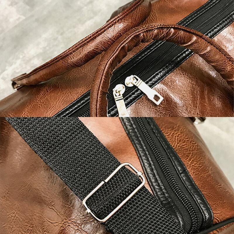 Naisten Ja Miesten Nahkainen Retro Suuren Kapasiteetin Käsilaukku Business Matkalaukku Laukku Olkalaukku Crossbody Bag