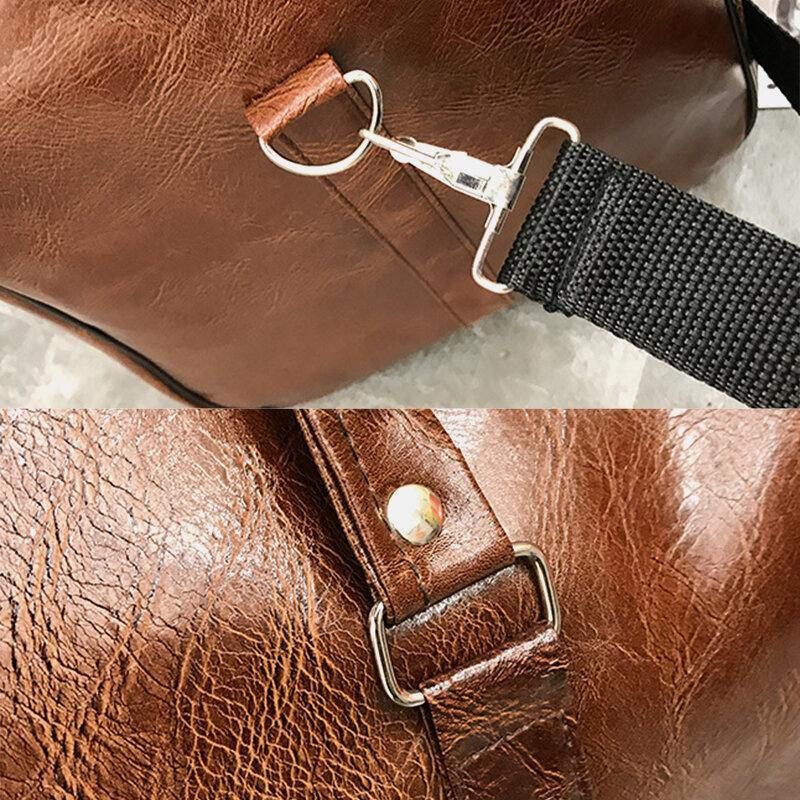 Naisten Ja Miesten Nahkainen Retro Suuren Kapasiteetin Käsilaukku Business Matkalaukku Laukku Olkalaukku Crossbody Bag