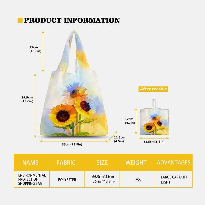 Naisten Nylon Tieväriaine Auringonkukkakuviotulostus Kesälaukku Olkalaukku Käsilaukku Tote