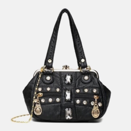 Naisten Pu-Nahka Vedenpitävä Skull Rivet Chains Olkalaukku Käsilaukku Crossbody Bag