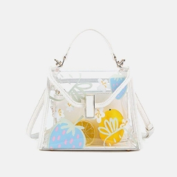 Naisten Twist Lock 2 Kpl Fruit Transparent Crossbody Bag Käsilaukku