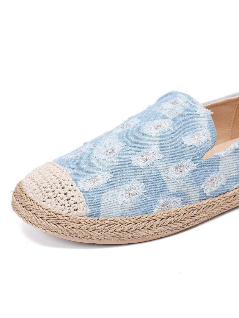 Naisten Mukavat Farkkurepäisyt Design Espadrilles Tasaiset Kengät Loafers