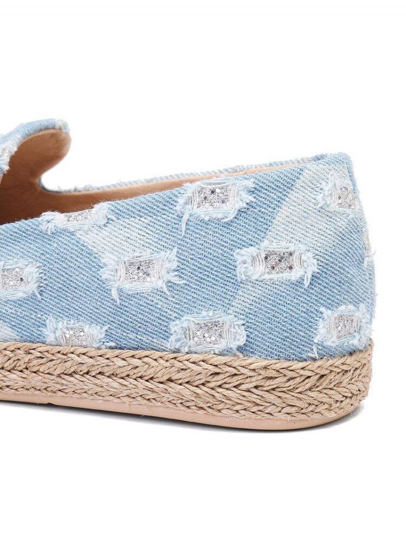 Naisten Mukavat Farkkurepäisyt Design Espadrilles Tasaiset Kengät Loafers