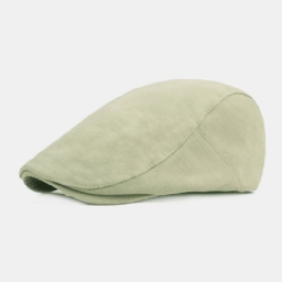 Miesten Cotton Baret Cap Yksivärinen Säädettävä Rento Retro Aurinkovarjo Eteenpäin Lippalakki Litteä Hattu