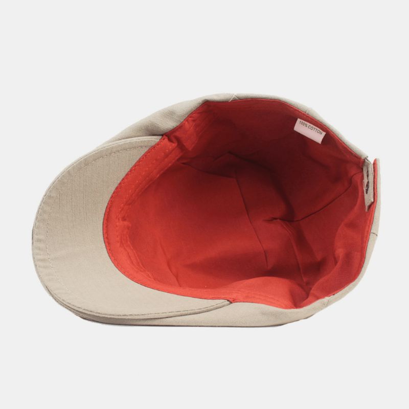 Miesten Cotton Baret Cap Yksivärinen Säädettävä Rento Retro Aurinkovarjo Eteenpäin Lippalakki Litteä Hattu