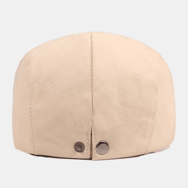 Miesten Cotton Baret Cap Yksivärinen Säädettävä Rento Retro Aurinkovarjo Eteenpäin Lippalakki Litteä Hattu