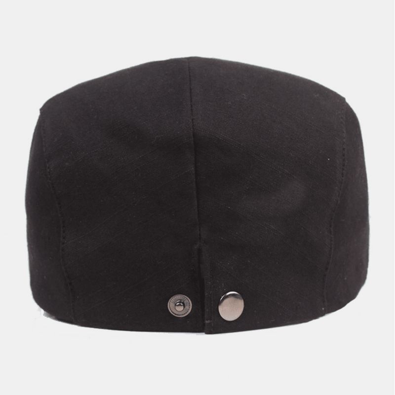 Miesten Cotton Baret Cap Yksivärinen Säädettävä Rento Retro Aurinkovarjo Eteenpäin Lippalakki Litteä Hattu