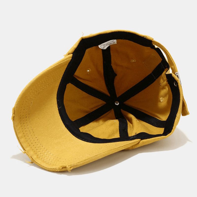 Unisex Cotton Broken Holes Muoti Ulkona Aurinkovarjo Baseball-Hattu